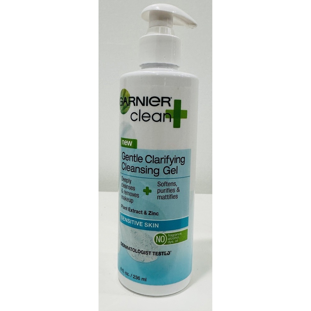 Garnier Clean+ Clarifying Cleansing Gel Sensitive Skin 8oz K1782700 NEW